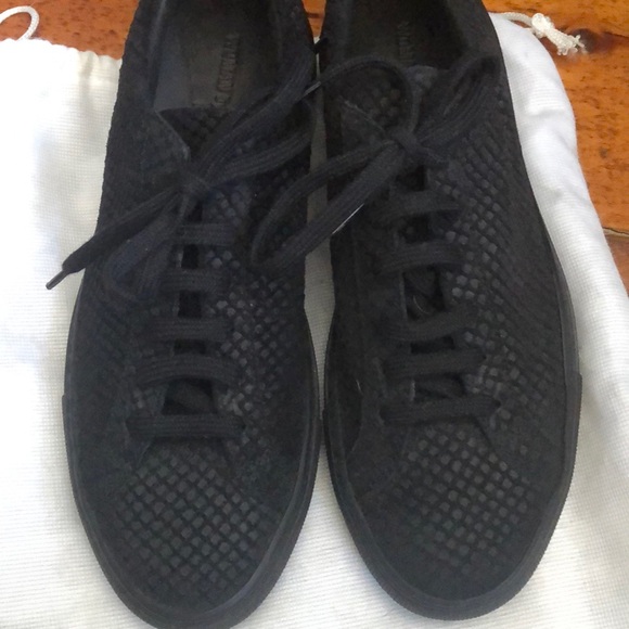 Common Projects blk suede snakeskin-look sneakers - Picture 2 of 4